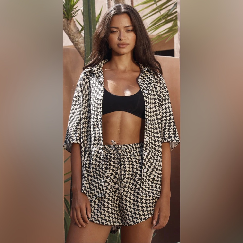 Seven Wonders Shirt & Shorts L Large Matching Print Petal Pup RINA Coord SET–NWT